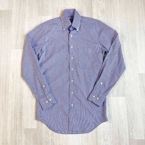 Paul Stuart Gingham Cotton Sport Shirt Size Small